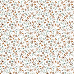 House and Home White Cicely Yardage by Lori Woods for Poppie Cotton Fabrics