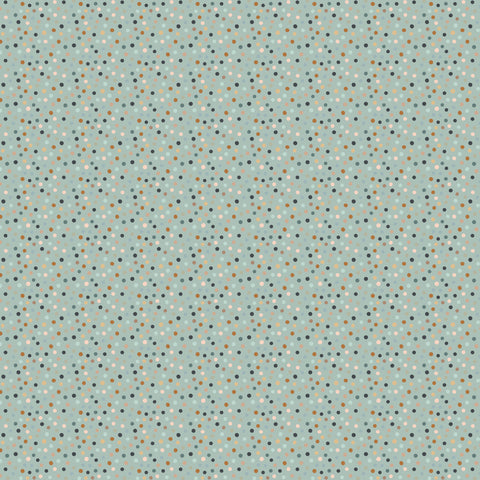 House and Home Green Dotty Yardage by Lori Woods for Poppie Cotton Fabrics