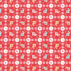 Poppie's Patchwork Club Red Flopsy & Mopsy Yardage by Lori Woods for Poppie Cotton Fabrics