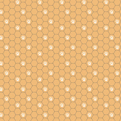 Sunshine And Chamomile Yellow Honey Comb Yardage by Lori Woods for Poppie Cotton Fabrics