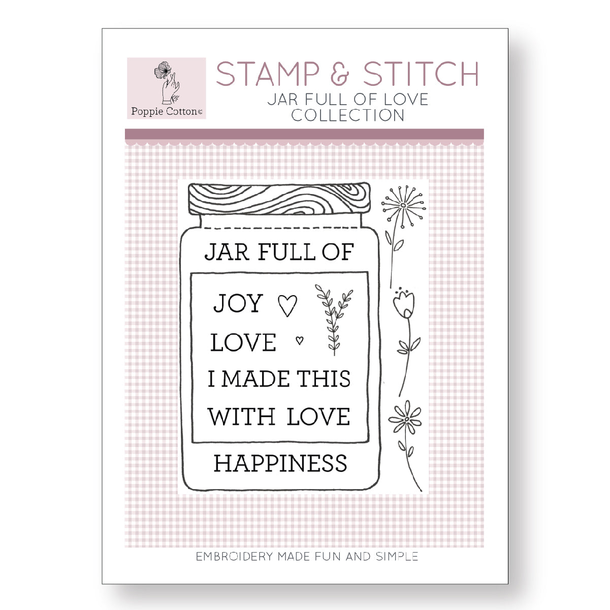 Stamp and Stitch Jar Full of Love Label by Poppie Cotton