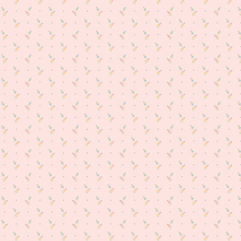 Hollyhock Lane Pink Kindness Yardage by Sheri McCulley for Poppie Cotton Fabrics
