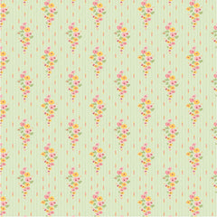Hollyhock Lane Mint Love At Home Yardage by Lori Woods for Poppie Cotton Fabrics