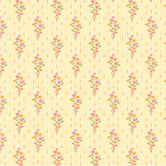 Hollyhock Lane Yellow Love At Home Yardage by Lori Woods for Poppie Cotton Fabrics