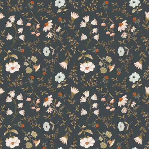 House and Home Black Meagan Yardage by Lori Woods for Poppie Cotton Fabrics