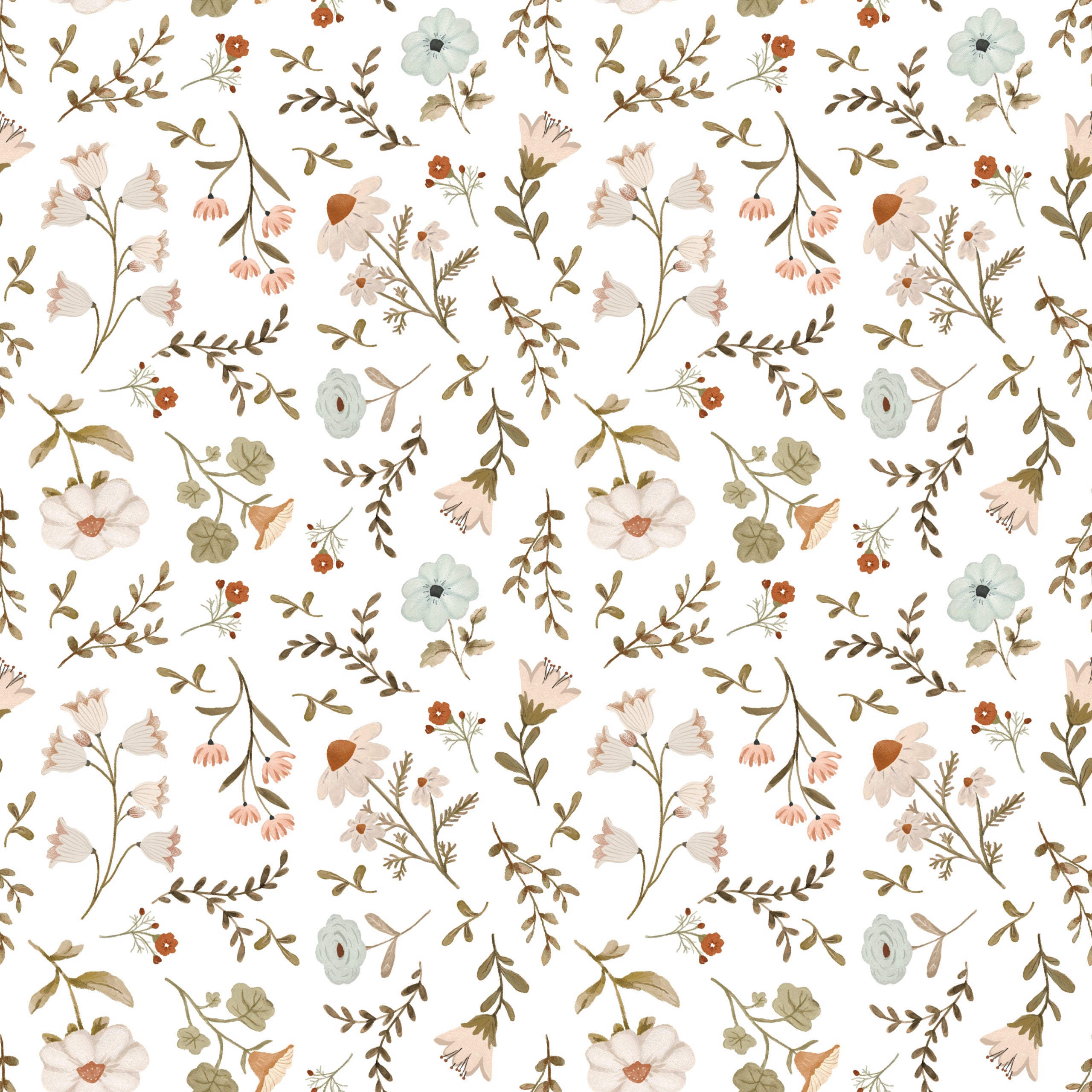 House and Home White Meagan Yardage by Lori Woods for Poppie Cotton Fabrics