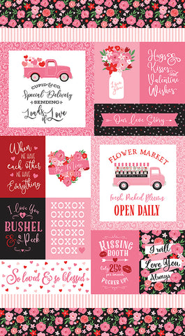 Falling In Love Pink Panel by Dani Mogstad for Riley Blake Designs