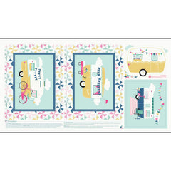 I'd Rather Be Glamping Blue Panel by Dani Mogstad for Riley Blake Designs