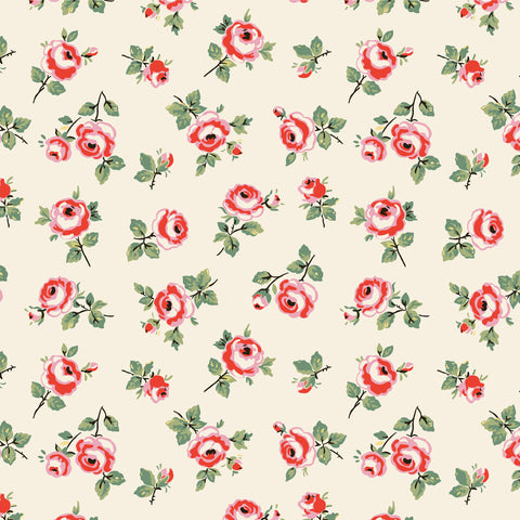 My Favorite Things Natural Rose Petals Yardage by Lori Woods for Poppie Cotton Fabrics