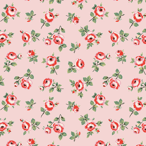 My Favorite Things Pink Rose Petals Yardage by Lori Woods for Poppie Cotton Fabrics