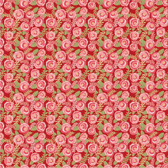 Kaisley Rose Red Rosalie Yardage by Lori Woods for Poppie Cotton Fabrics