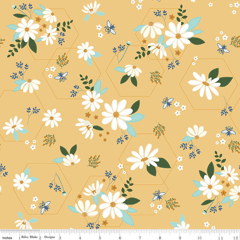 Daisy Fields Honey Sparkle Main Yardage by Beverly McCullough for Riley Blake Designs