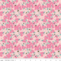 Mint For You Blush Sparkle Floral Yardage by Melissa Mortenson for Riley Blake Designs