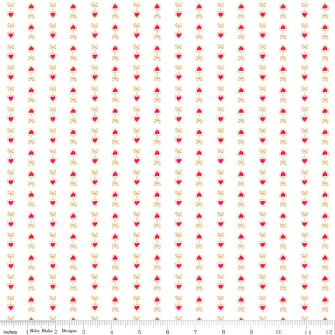 Mint For You White Sparkle Heartstrings Yardage by Melissa Mortenson for Riley Blake Designs
