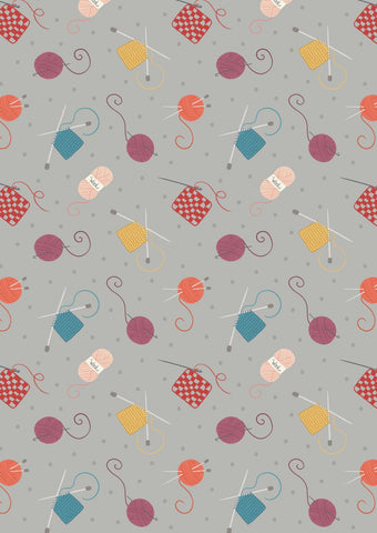 Small Things Grey Knitting And Crochet Yardage by Lewis & Irene Fabrics