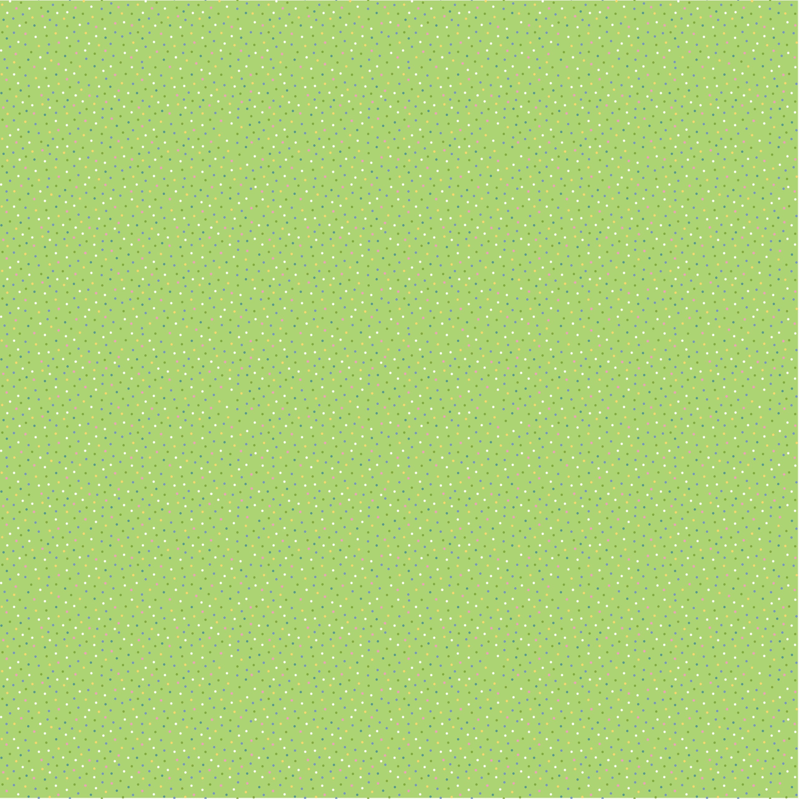 Country Confetti Sweet Pickle Bright Green Yardage by Lori Woods for Poppie Cotton Fabrics