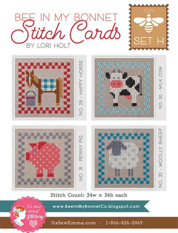 Stitch Cards Set H Cross Stitch Pattern by Lori Holt of Bee in my Bonnet