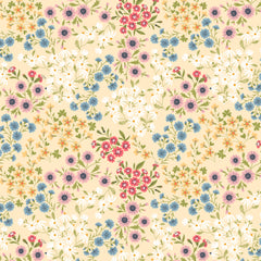 Sunshine And Chamomile Yellow Sunshine Bouquet Yardage by Lori Woods for Poppie Cotton Fabrics