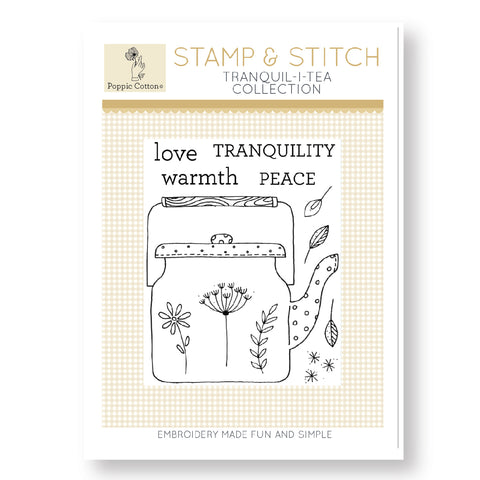 Stamp and Stitch Tranquil-I-Tea Collection by Poppie Cotton
