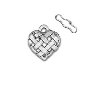 Woven Heart Zipper Pull or Sewing Charm