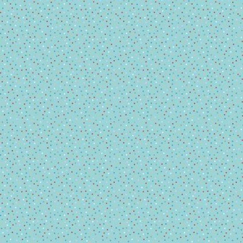 Country Confetti Light Teal Blue Lagoon Yardage by Lori Woods for Poppie Cotton Fabrics