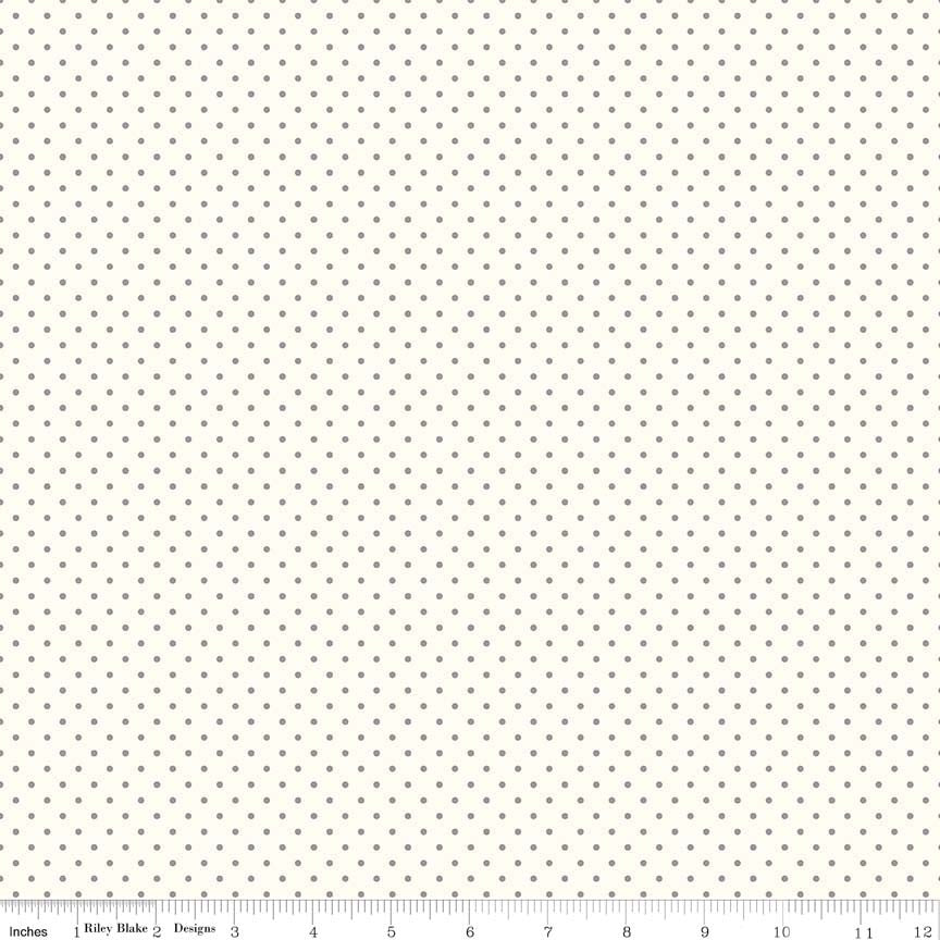 Le Creme Dots Gray Yardage by Riley Blake Designs