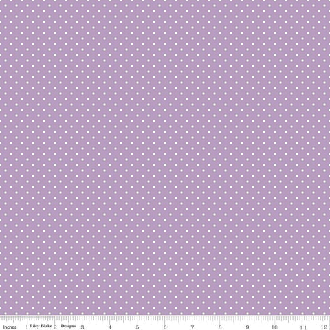 Swiss Dot White on Lavender Yardage by Riley Blake Designs