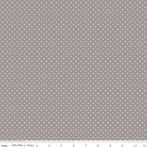 Swiss Dot White on Gray Yardage by Riley Blake Designs
