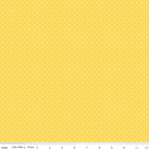 Swiss Dot White on Yellow Yardage by Riley Blake Designs