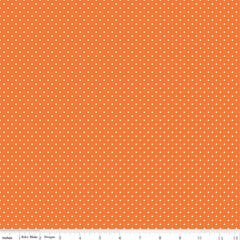 Swiss Dot White on Orange Yardage by Riley Blake Designs