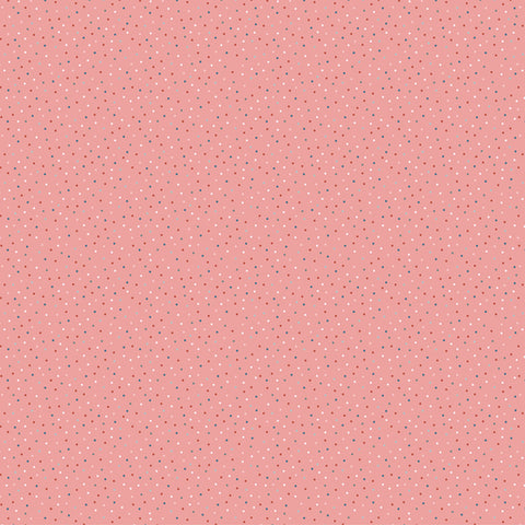 Country Confetti Dark Pink Cotton Candy Yardage by Lori Woods for Poppie Cotton Fabrics