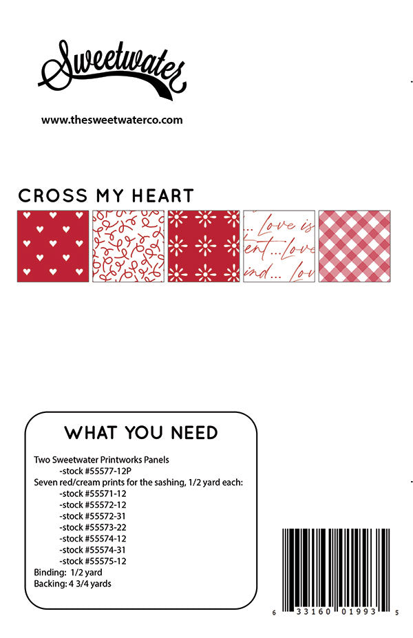 Cross My Heart Quilt Pattern by Sweetwater