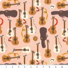 Far Far Away 3 Pink Guitars Yardage by Heather Ross for Windham Fabrics