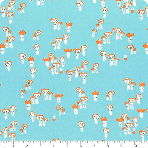 Far Far Away 3 Blue Mushrooms Yardage by Heather Ross for Windham Fabrics