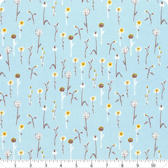 Far Far Away 3 Light Blue Wildflowers Yardage by Heather Ross for Windham Fabrics