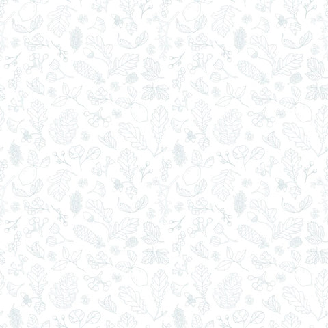 House and Home White Forest Yardage by Lori Woods for Poppie Cotton Fabrics