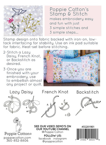 Stamp and Stitch Heartfelt Hexie Collection by Poppie Cotton