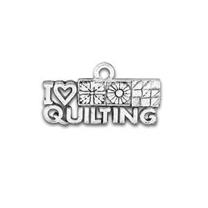 I Love Quilting Word Zipper Pull or Sewing Charm