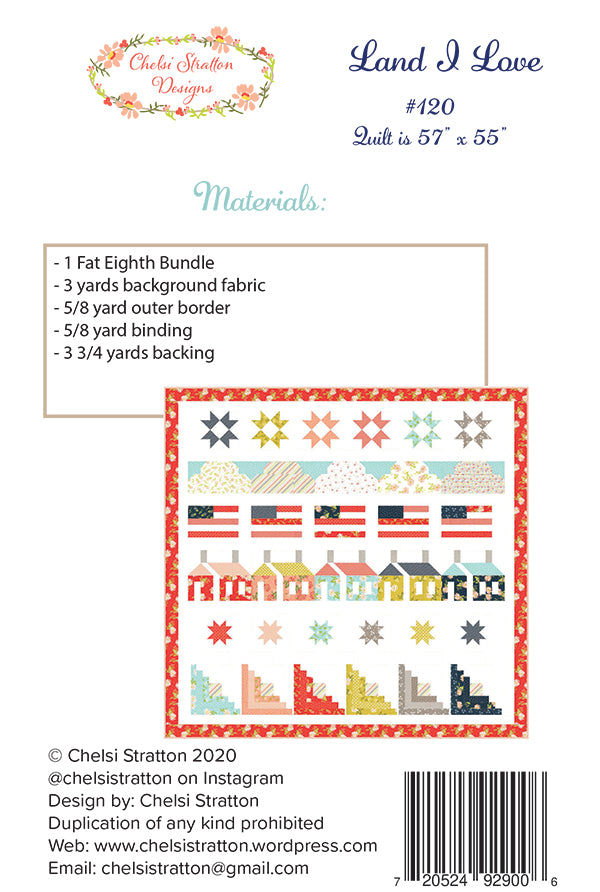 Land I Love Quilt Pattern by Chelsi Stratton
