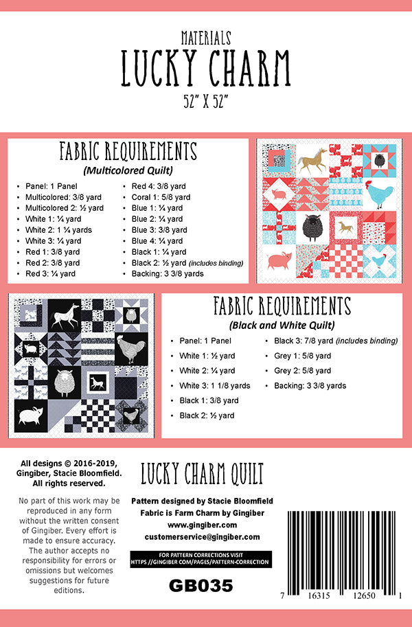 Lucky Charm Quilt Pattern by Gingiber