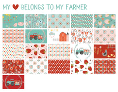 My Heart Belongs To My Farmer 2.5" Precuts by Lori Woods for Poppie Cotton Fabrics