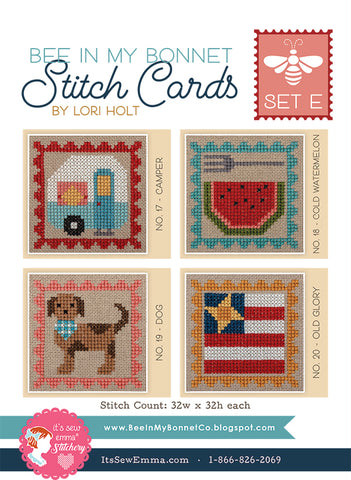 Stitch Cards Set E Cross Stitch Pattern by Lori Holt of Bee in my Bonnet