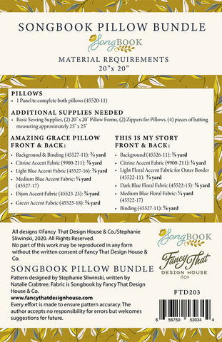 Songbook Pillow Bundle Pattern by Fancy That Design House