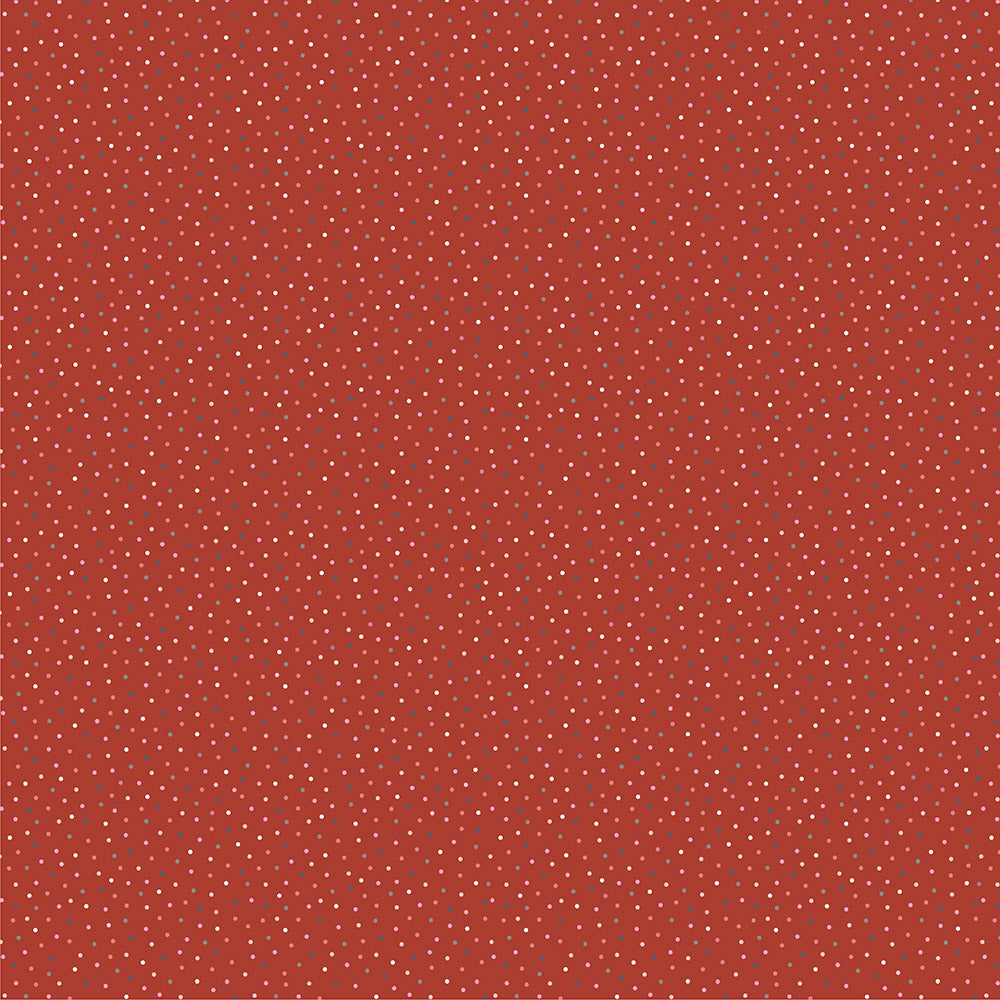 Country Confetti Red Speckled Hen Yardage by Lori Woods for Poppie Cotton Fabrics